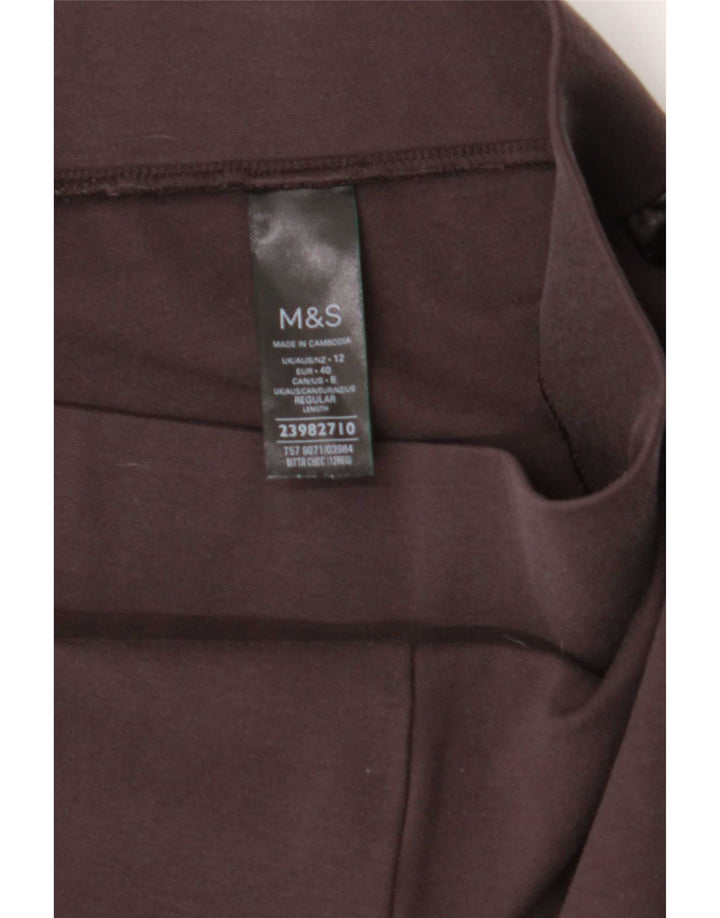 Leggings femininas Marks & Spencer Reino Unido 12 Viscose Borgonha Média