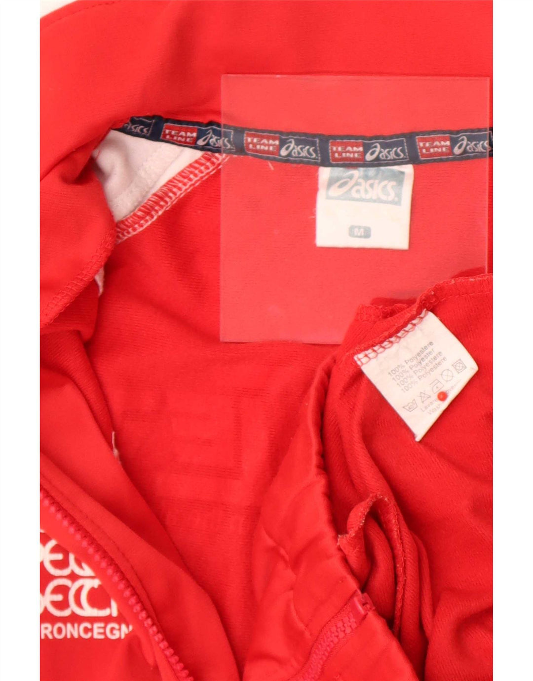 Asics Mens Graphic Tracksuit Top Jaqueta Médio Vermelho Colourblock Poliéster