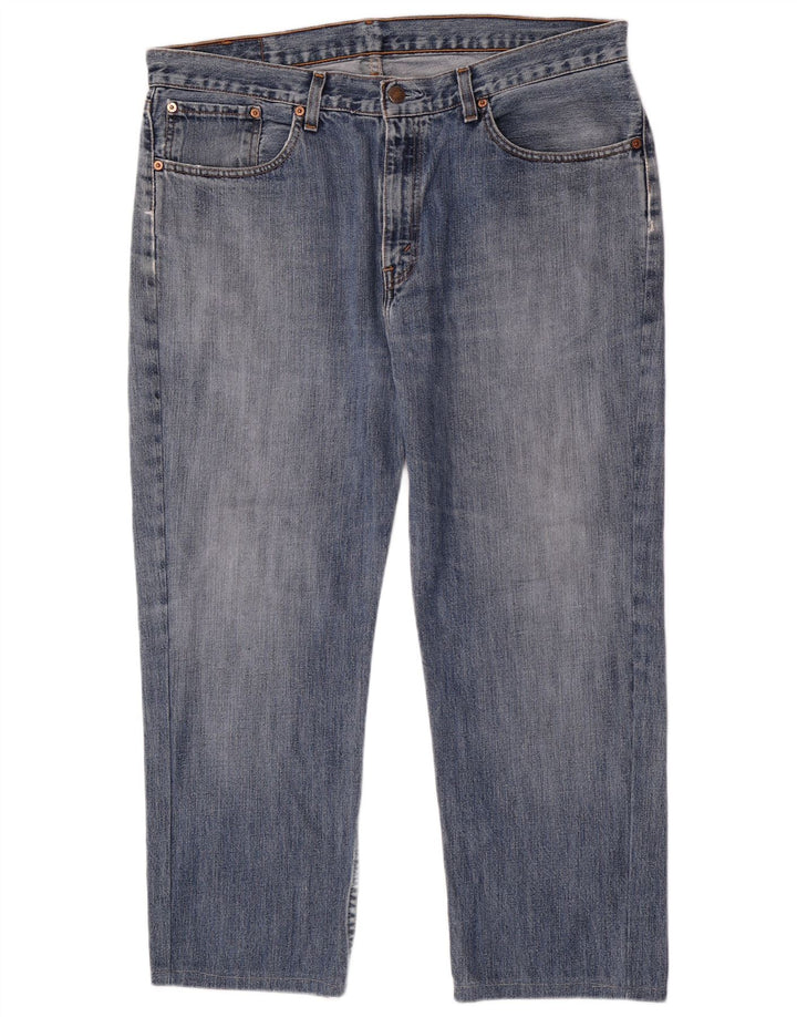 Calça jeans reta cortada masculina Levi's W38 L26 algodão azul