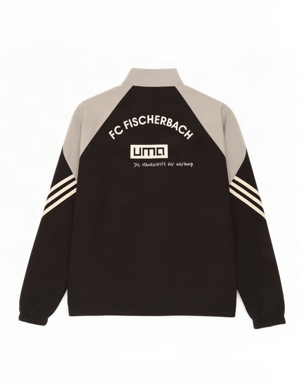 Adidas Mens Graphic Tracksuit Top Jaqueta Médio Preto Colorblock Poliéster