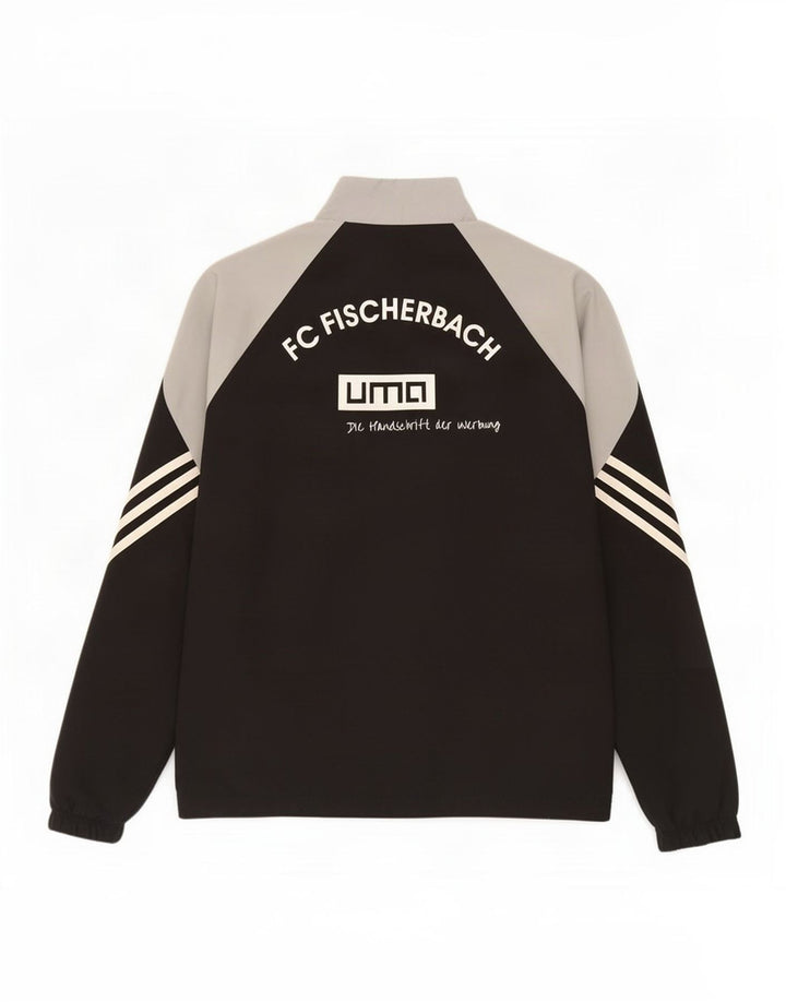Adidas Mens Graphic Tracksuit Top Jaqueta Médio Preto Colorblock Poliéster