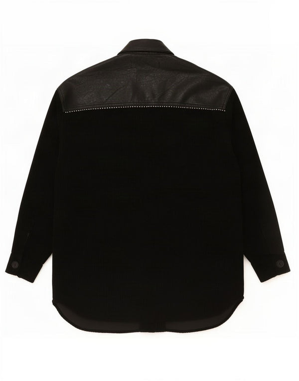 Camisa oversized feminina Zara UK 6 XS poliéster preto
