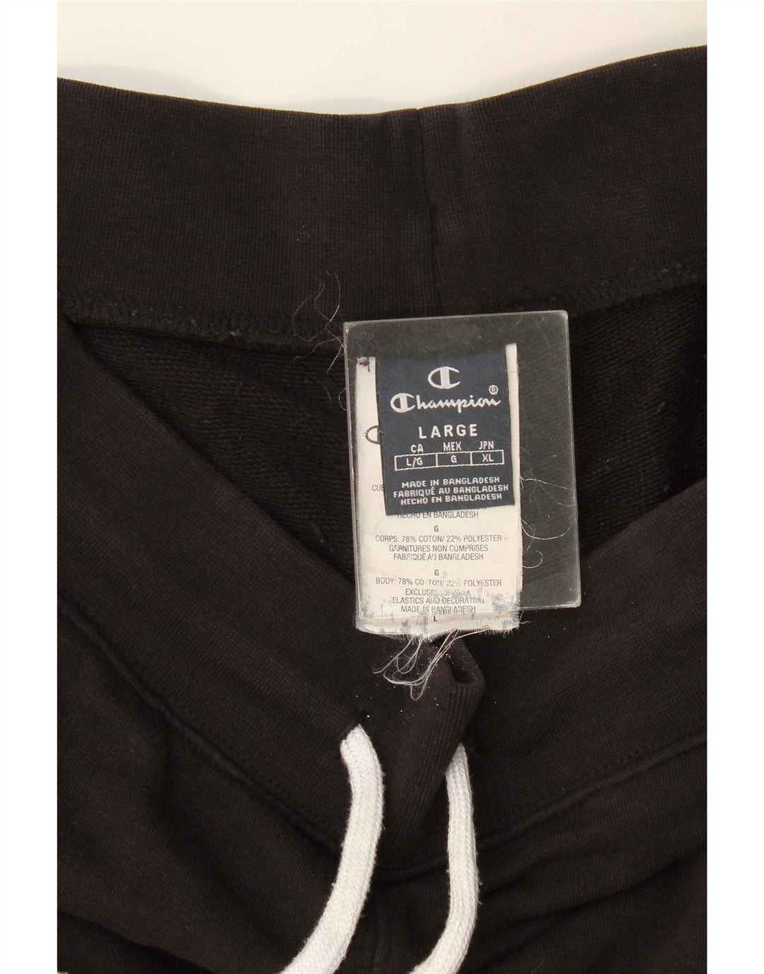 Shorts esportivos masculinos Champion grande algodão preto