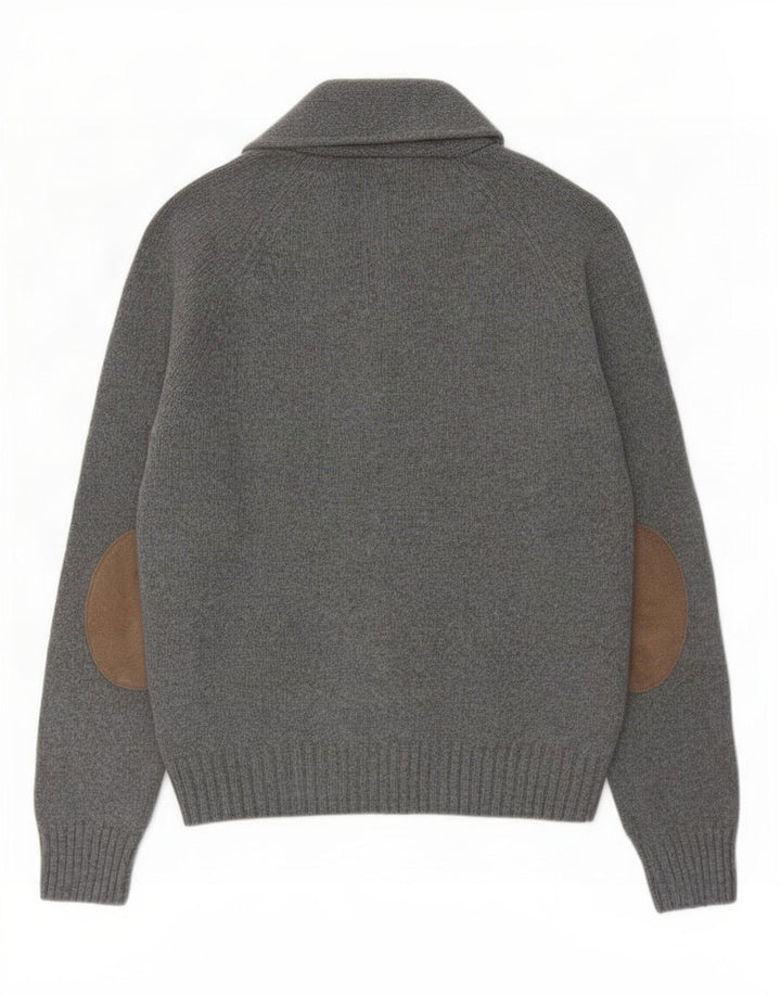 Suéter cardigã masculino Zara poliéster cinza médio