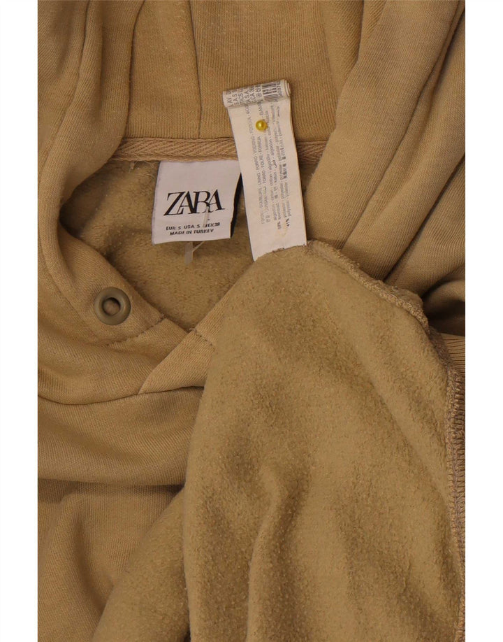 Zara moletom com capuz masculino pequeno algodão bege