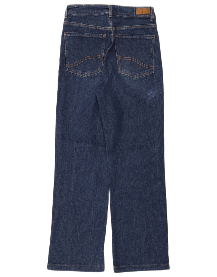 Calça jeans feminina FAT FACE Elise Wide Leg UK 8 pequena W28 L28 azul marinho