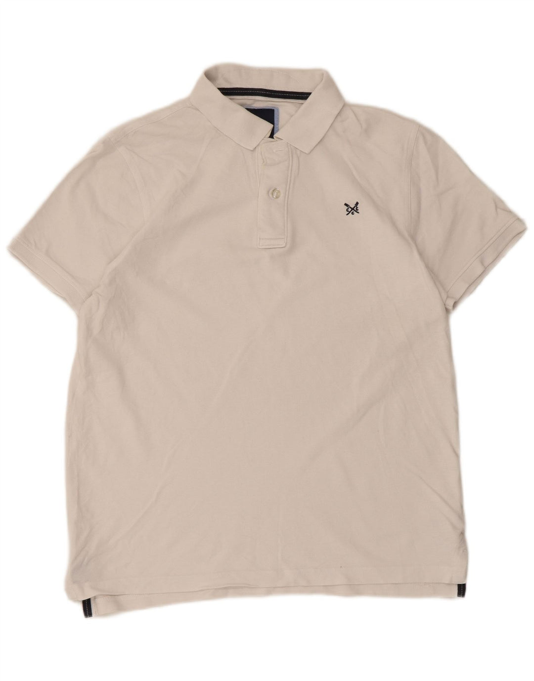 Camisa polo masculina Crew Clothing grande algodão branco