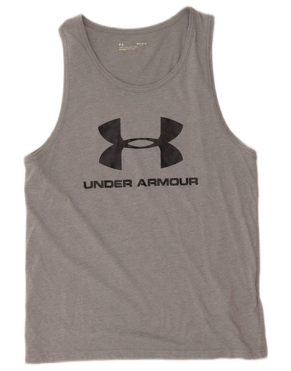 Under Armour Mens Graphic Vest Top Médio Algodão Cinza