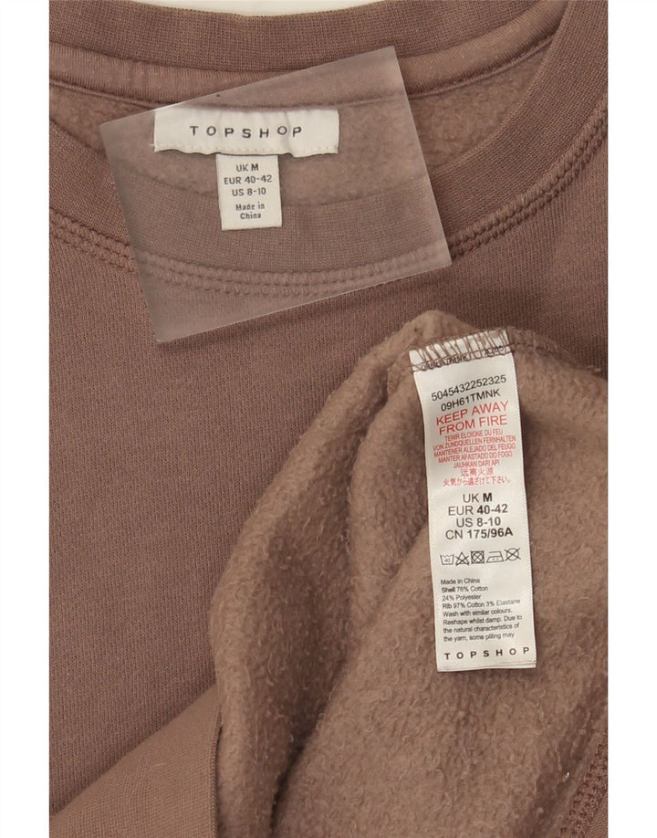 Topshop moletom feminino jumper UK 14 algodão marrom médio