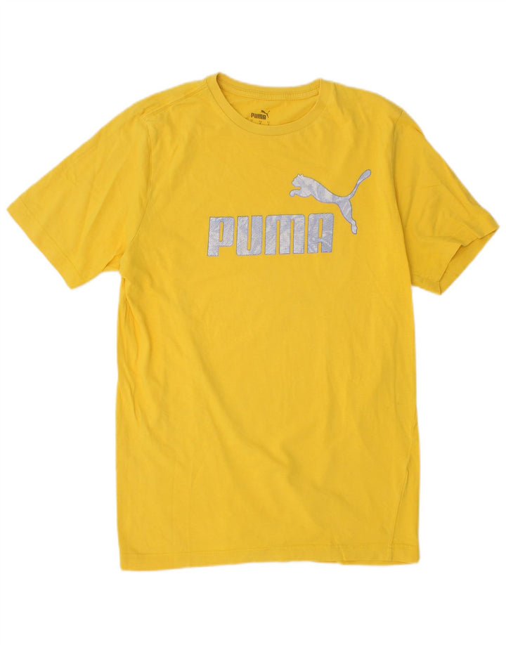 Camiseta masculina gráfica PUMA Top pequeno amarelo