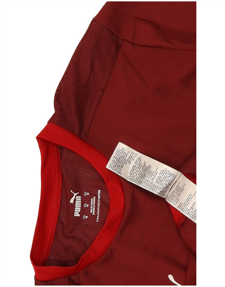 Camiseta masculina Puma Top Médio Borgonha Colourblock Poliéster