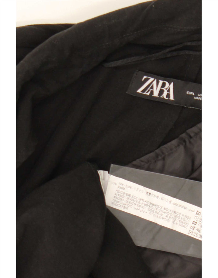 Sobretudo aberto feminino Zara Reino Unido 16 grande preto Lyocell