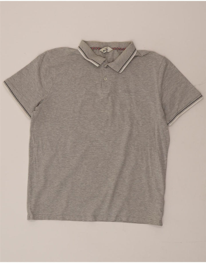 Camisa polo masculina Ben Sherman grande algodão cinza