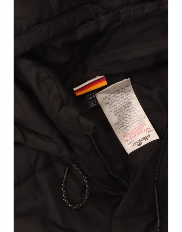 Jaqueta feminina Ellesse superdimensionada com capuz e capuz UK 6 XS poliéster preto