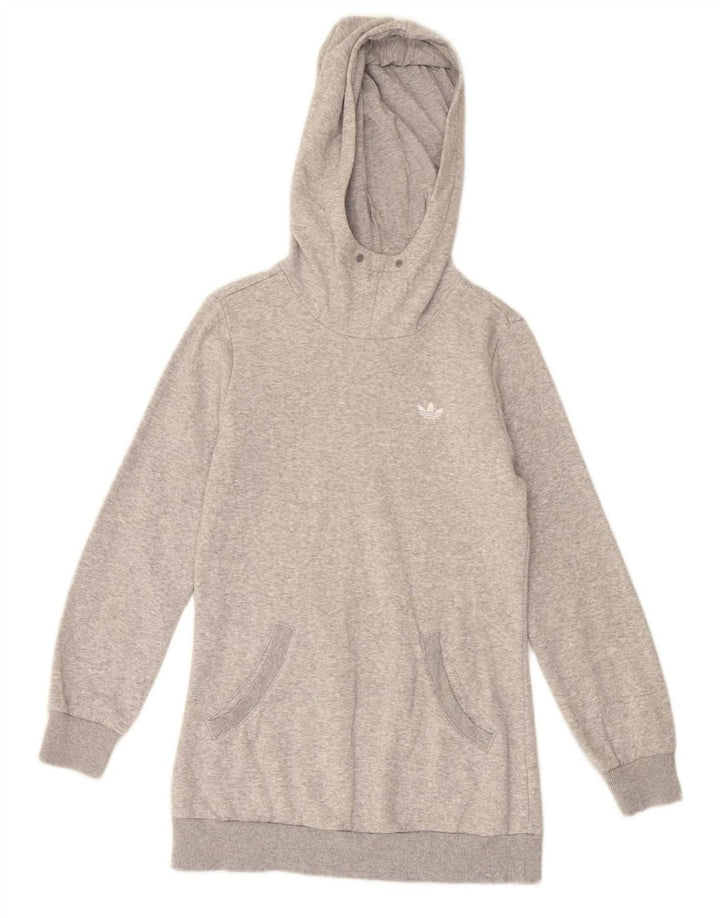 Vestido com capuz feminino ADIDAS EU 36 pequeno algodão cinza