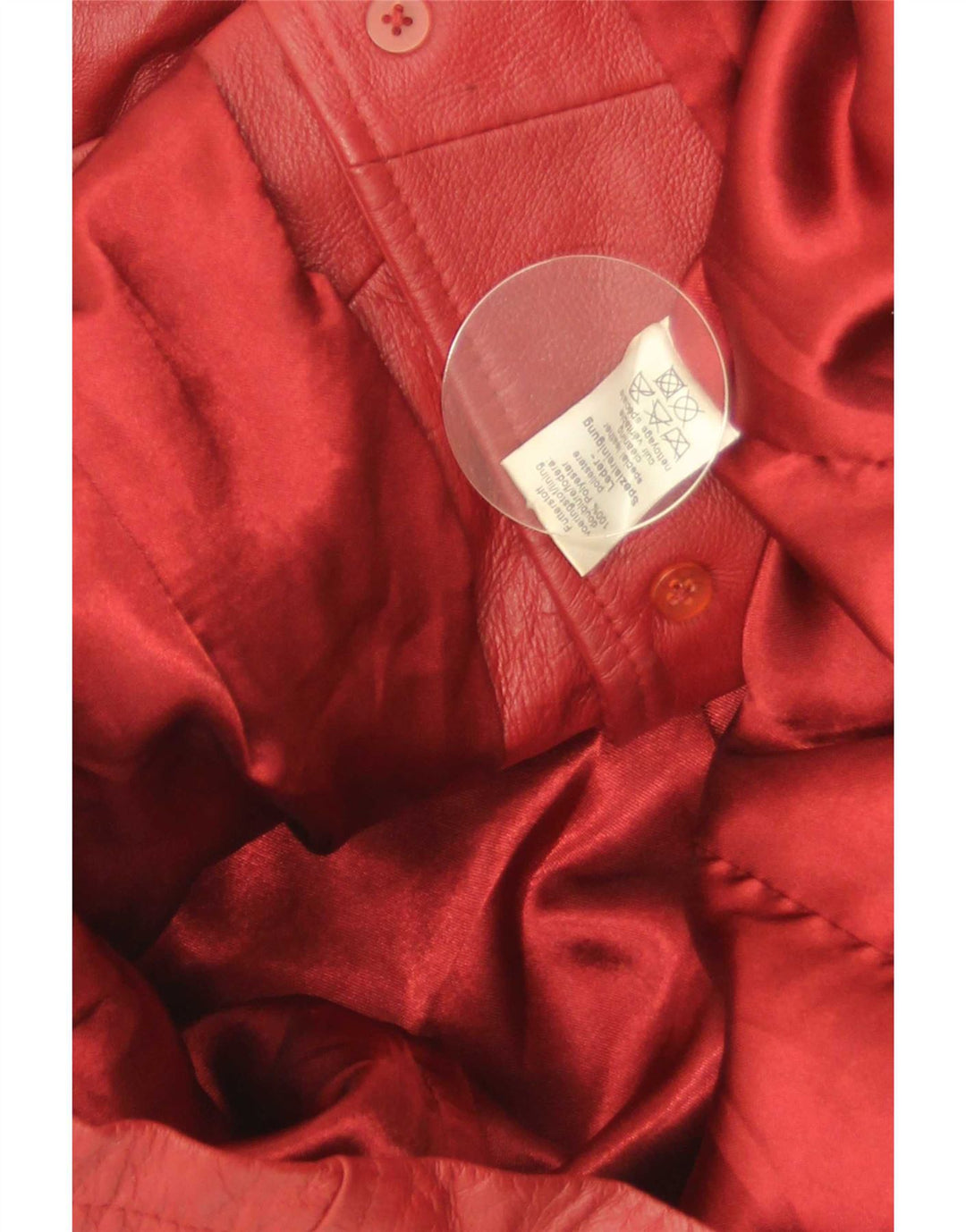 Jaqueta blazer feminina vintage de couro com 4 botões IT 44 couro vermelho médio
