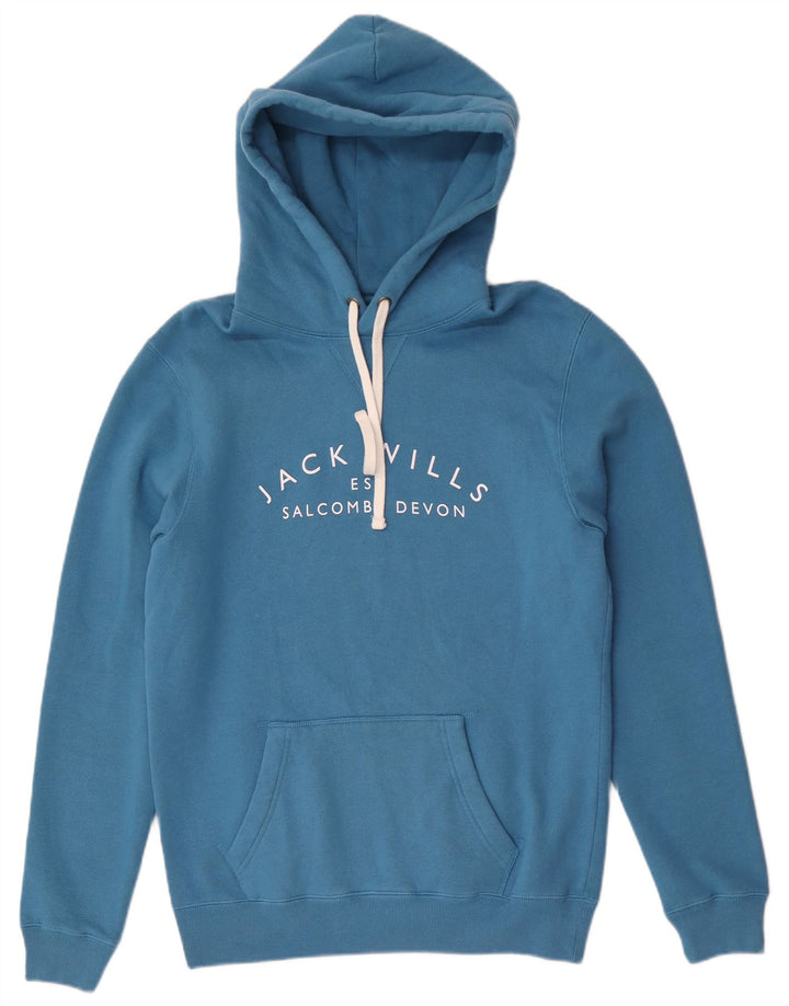 Jack Wills moletom com capuz gráfico masculino pequeno azul