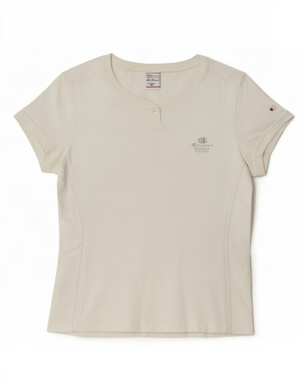 Camiseta feminina Champion Heritage Classics UK 14 grande algodão branco