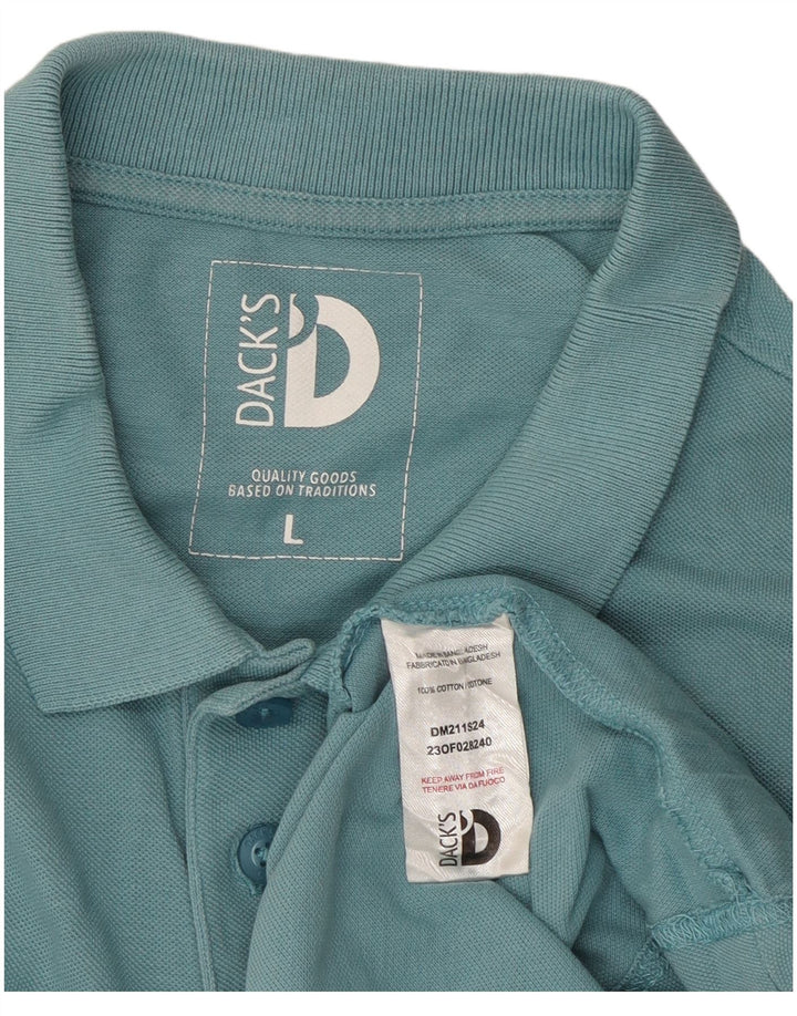 Camisa polo masculina DACK'S grande algodão azul