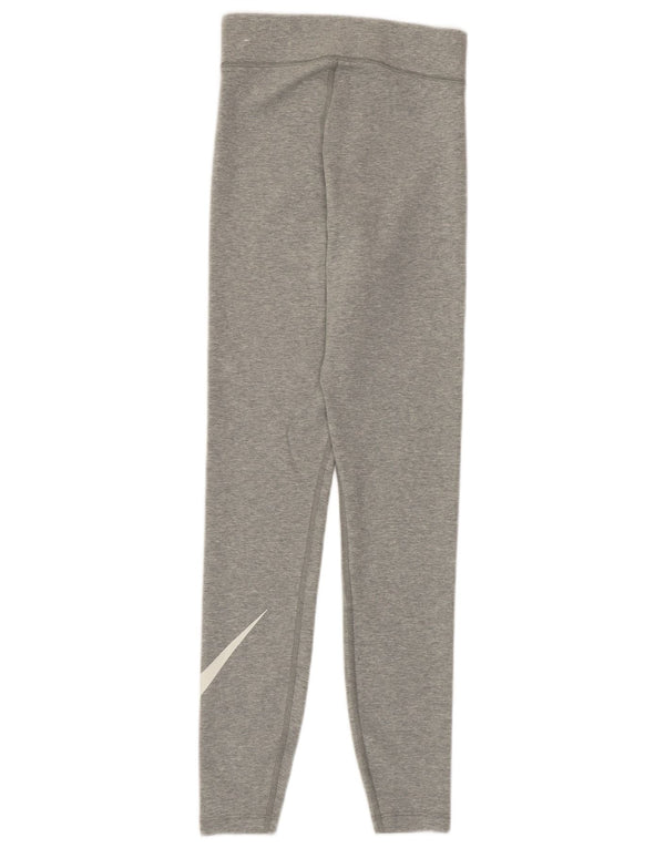 Nike Womens Graphic Leggings UK 4 XS Grey Cotton