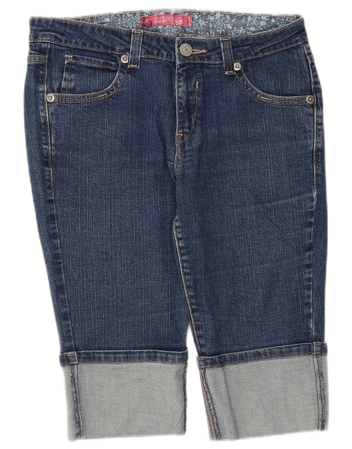 LEVI'S Bermuda jeans feminina 518 US 11 grande W32 algodão azul