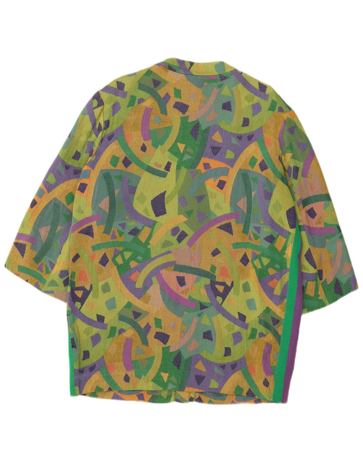 Ferre Sobretudo feminino oversized manga 3/4 IT 46 grande verde geométrico