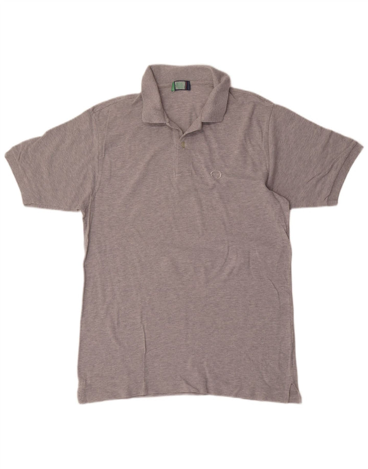 Camisa polo masculina Sergio Tacchini IT 52 grande algodão cinza