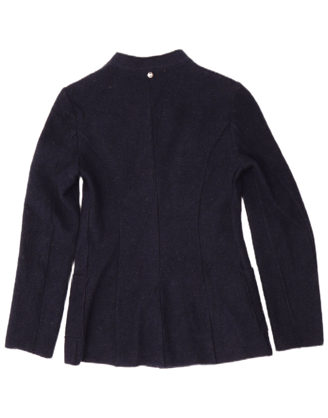 Jaqueta blazer feminina Benetton com 2 botões UK 6 XS azul marinho poliéster