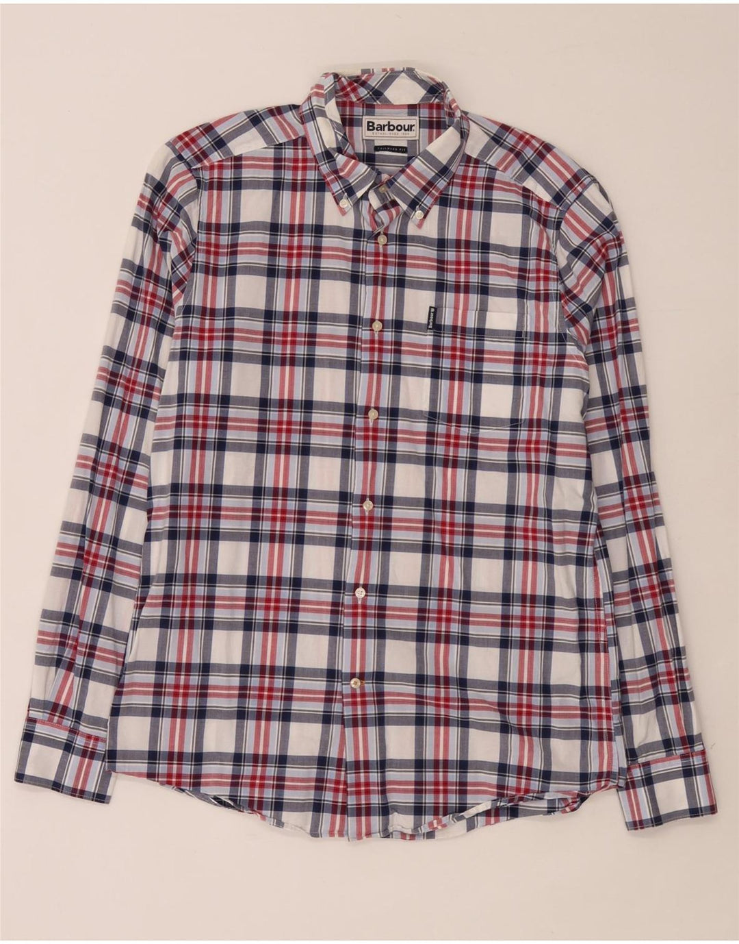 Camisa masculina Barbour Tailored Fit média de algodão xadrez multicolorido