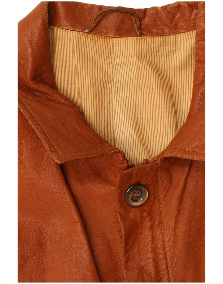 Jaqueta de couro masculina vintage Reino Unido 36 couro marrom pequeno