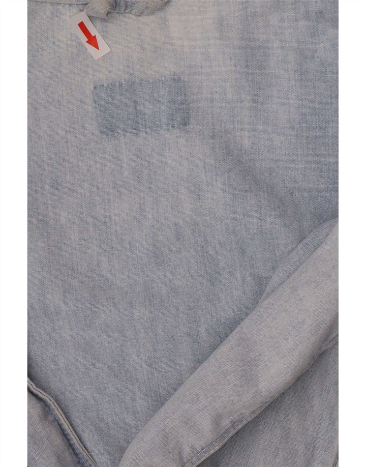 Jaqueta jeans bomber masculina vintage Reino Unido 36 azul pequeno