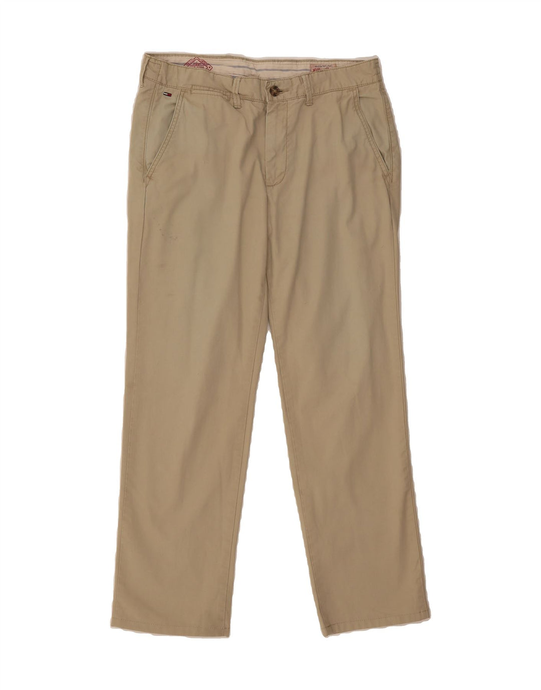 TOMMY HILFIGER Mens Straight Chino Trousers W32 L29 Beige Cotton Vintage Tommy Hilfiger and Second-Hand Tommy Hilfiger from Messina Hembry 