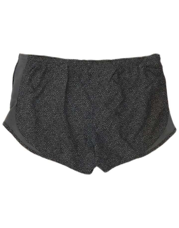 NIKE Womens Dri Fit Sport Shorts UK 16 Grande Cinza Animal Print Poliéster