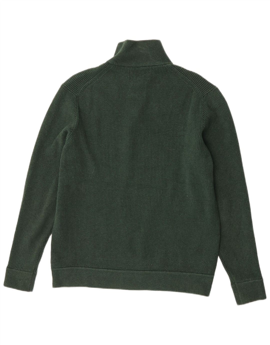 Suéter masculino Marks & Spencer com zíper e gola em poliéster verde grande
