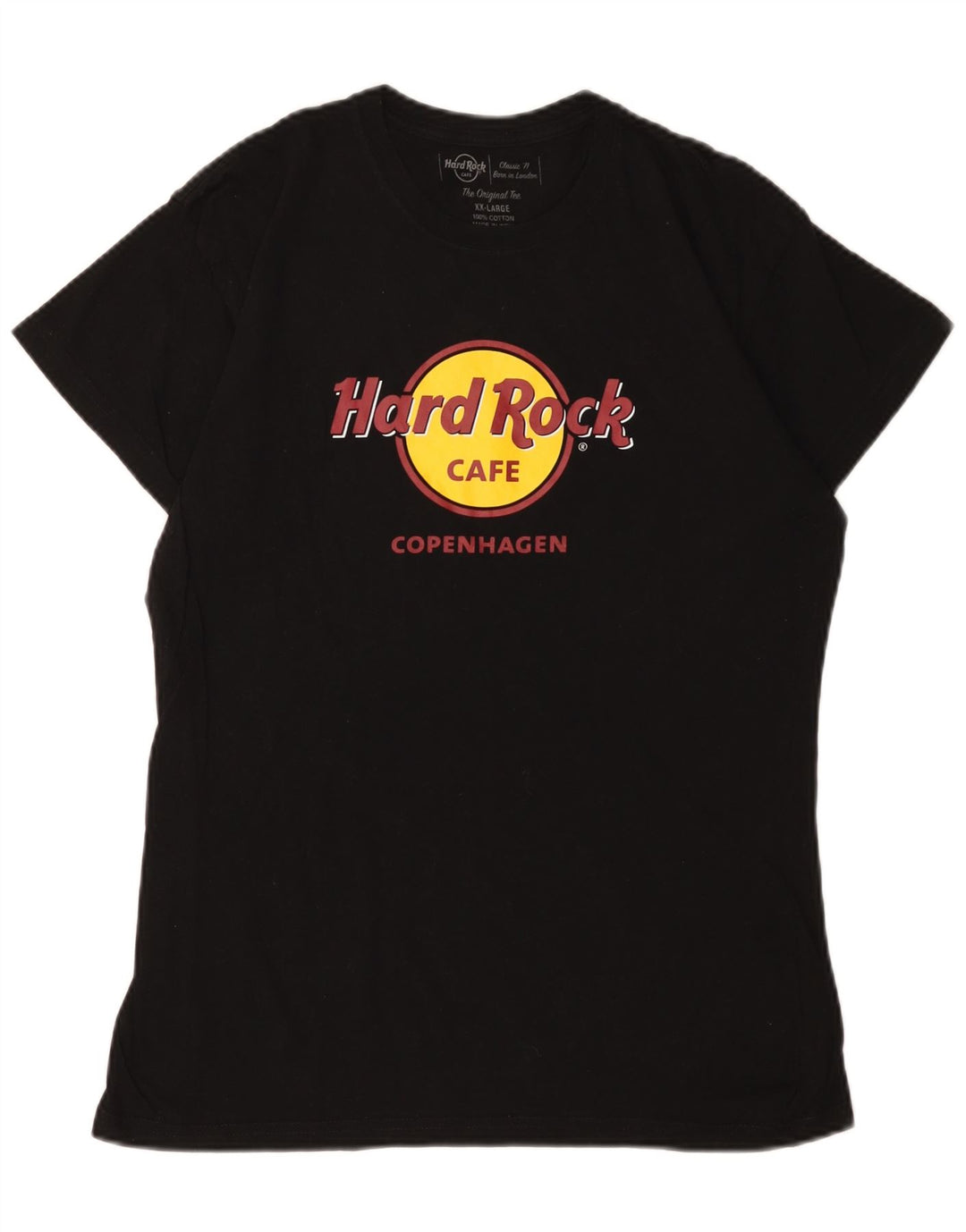 Camiseta feminina HARD ROCK CAFE Copenhagen com estampa gráfica UK 20 2XL preta