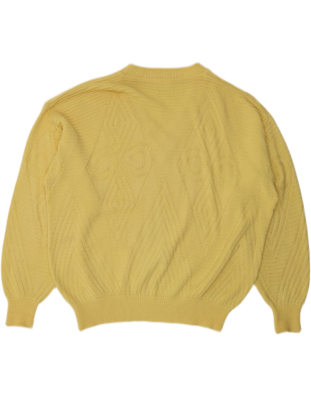 BRIAN SCOTT Suéter masculino com decote em V tamanho 48 2XL Amarelo Argyle/Diamante