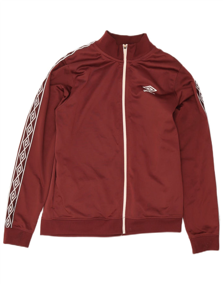 Umbro Womens Graphic Tracksuit Top Jacket UK 16 Grande Borgonha Poliéster