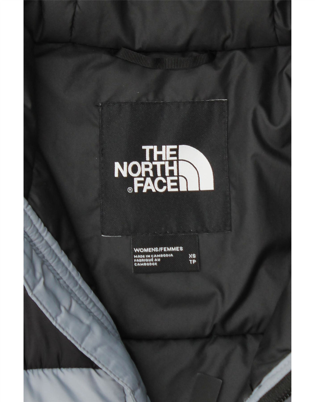 Jaqueta feminina acolchoada com capuz THE NORTH FACE UK 6 XS cinza Colourblock Nylon