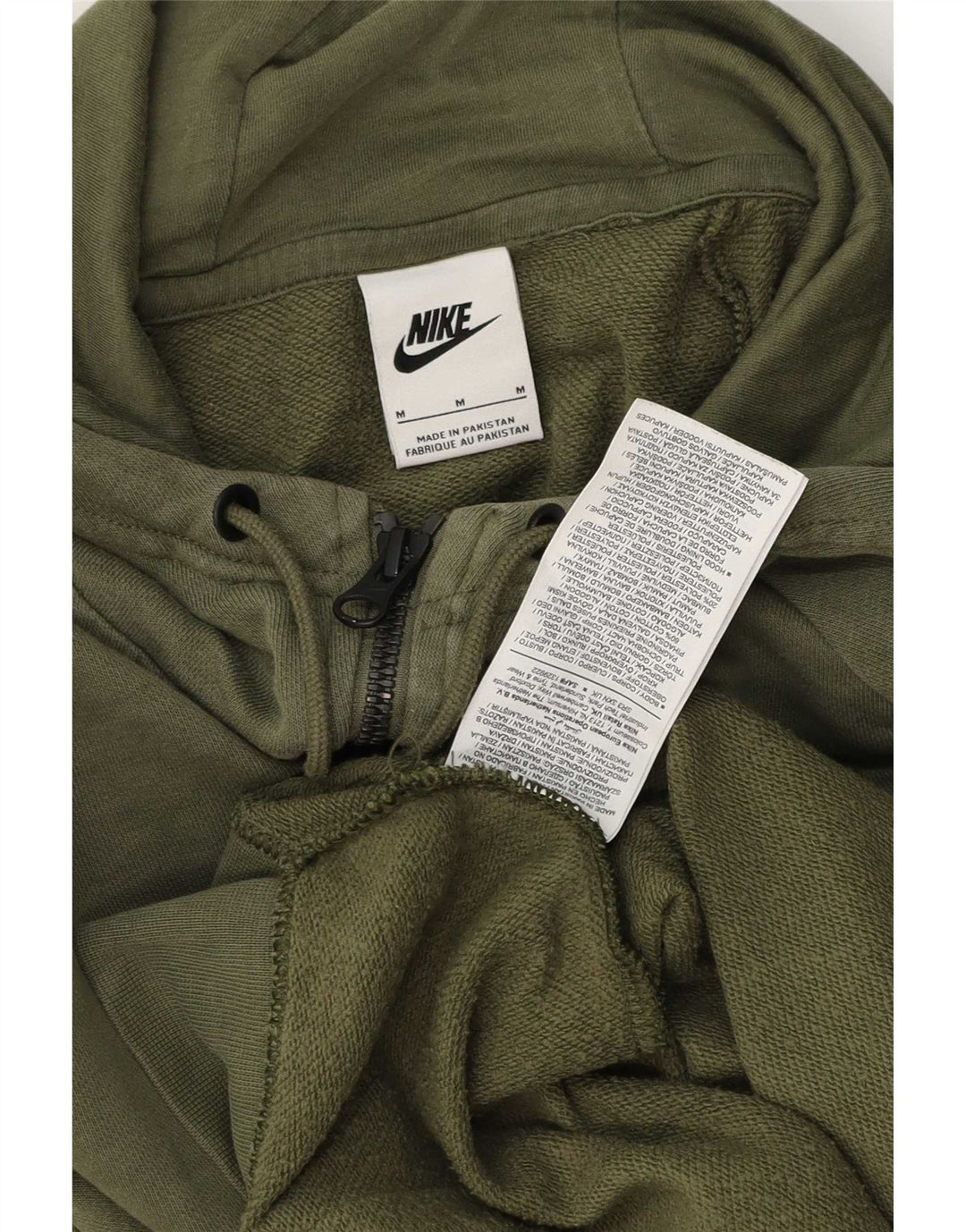 Suéter Nike masculino com capuz e zíper verde médio algodão