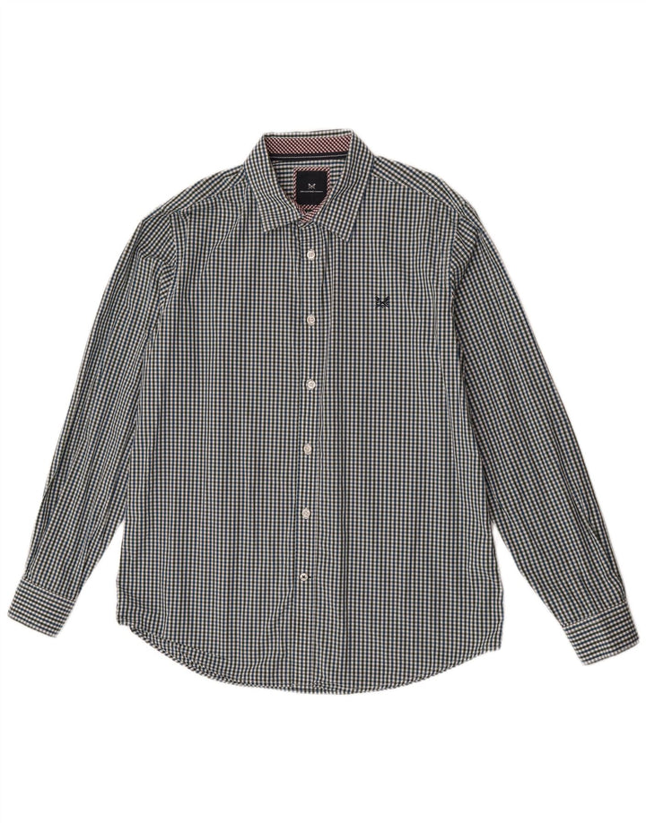 Crew Clothing Camisa masculina slim fit grande algodão guingão multicolorido