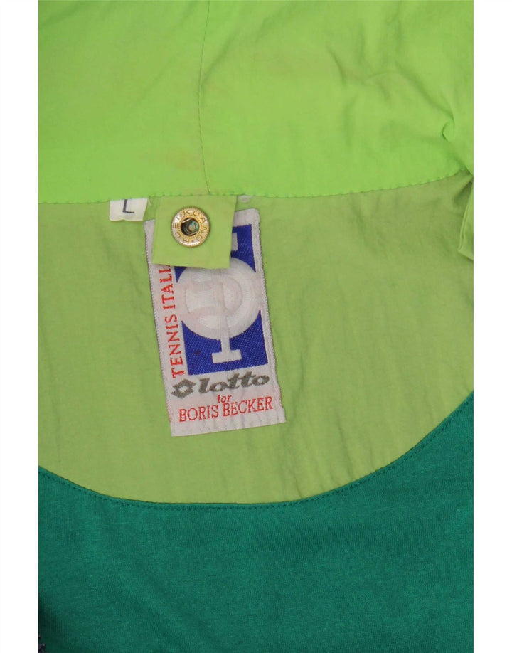 Jaqueta corta-vento masculina Lotto grande bloco colorido verde