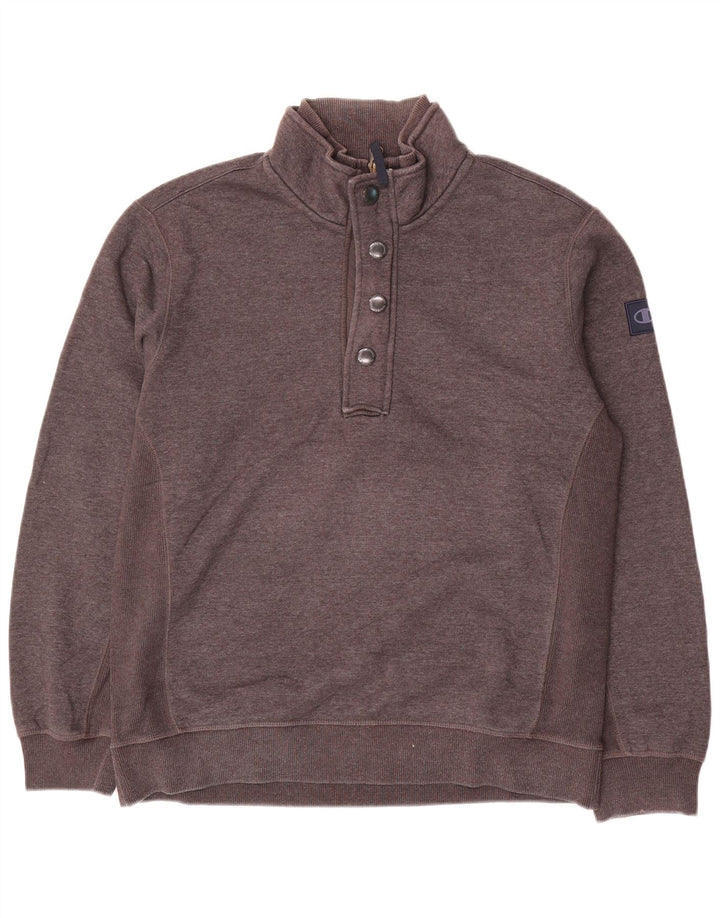 Champion masculino 1/4 zip moletom jumper XL cinza algodão
