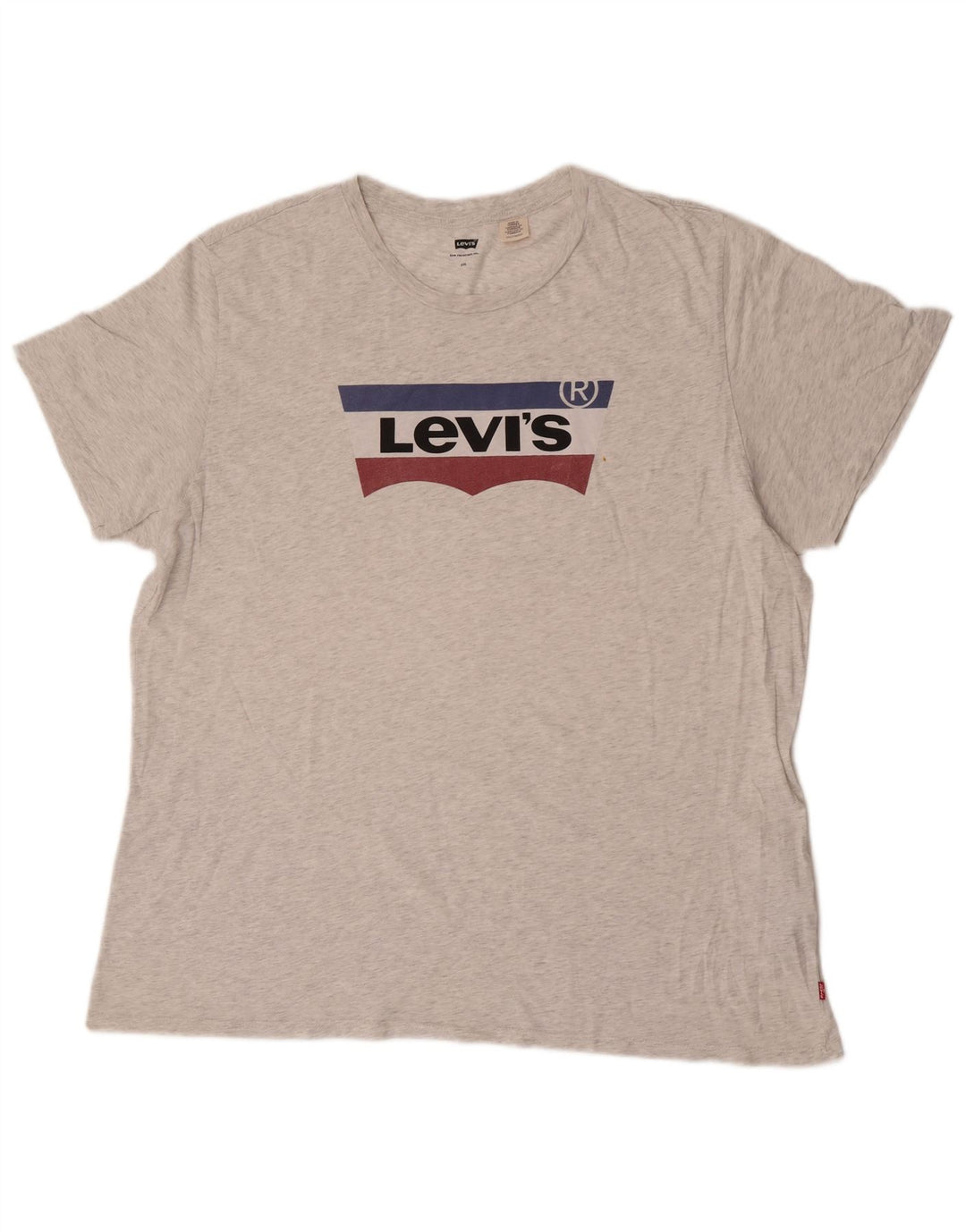 Camiseta gráfica masculina Levi's 2XL algodão manchado cinza