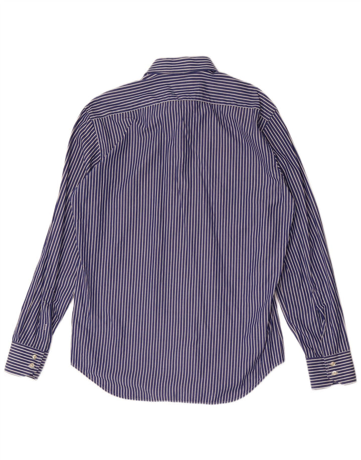 Camisa masculina Brooksfield Slim Fit tamanho 41 algodão listrado azul médio