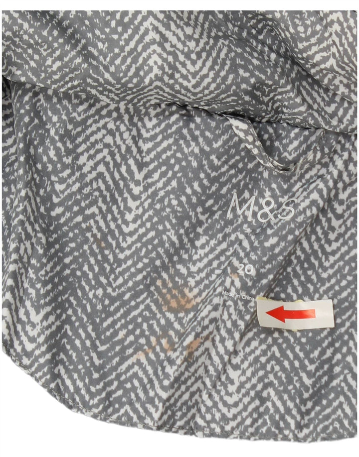 Jaqueta acolchoada feminina Marks & Spencer UK 20 2XL poliéster espinha de peixe cinza