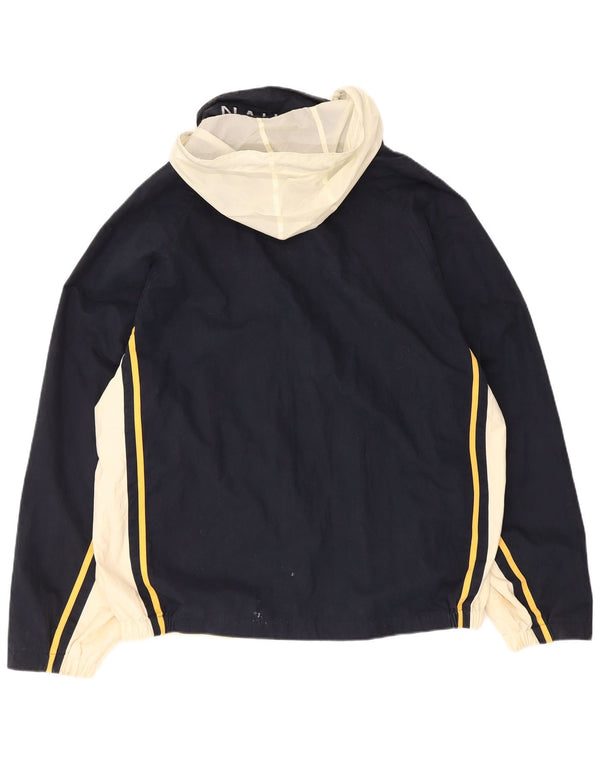 Jaqueta corta-vento masculina Nautica com capuz UK 44 2XL algodão amarelo