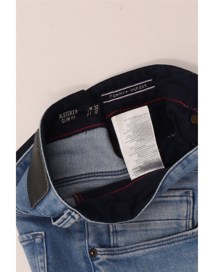 Tommy Hilfiger Masculino Bleecker Slim Jeans W32 L30 Azul Algodão