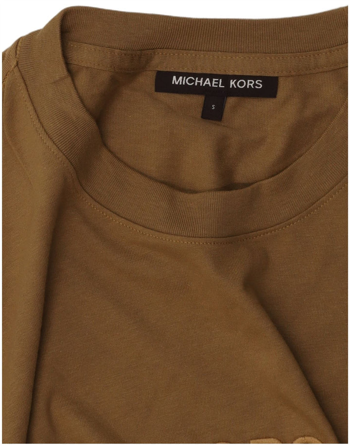 Camiseta gráfica masculina Michael Kors Top pequeno bege