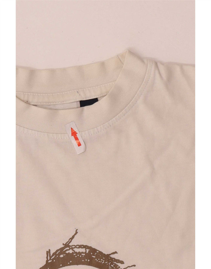 Murphy & Nye Camiseta masculina gráfica de manga comprida de algodão branco médio