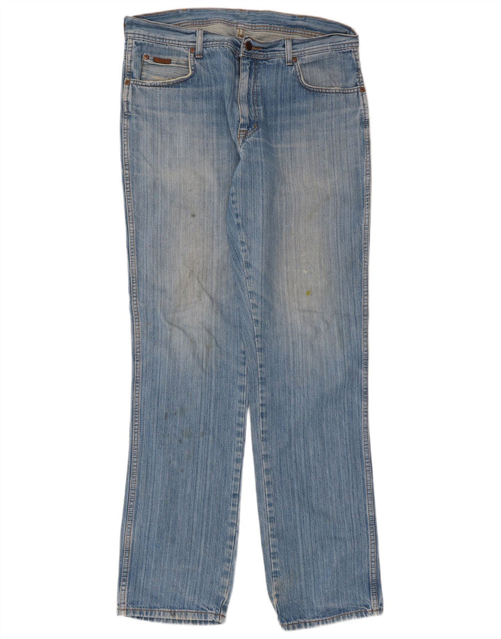 Wrangler Masculino Texas Straight Jeans W36 L34 Azul Algodão